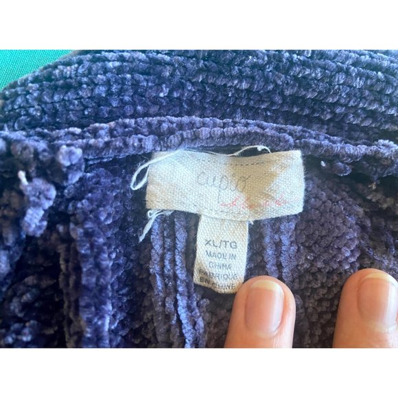 Purple Knit Velvet Cardigans - Picture 5 of 5